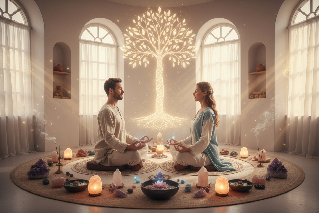 An integrative approach that bridges psychological well-being with spiritualgrowth. It recognizes that mental health is deeply connected to an individual’sinner beliefs, consciousness, and sense of purpose. This modality helps individualsnavigate life’s challenges by addressing emotional, cognitive, and spiritualdimensions, fostering holistic healing and transformation. man and woman 
