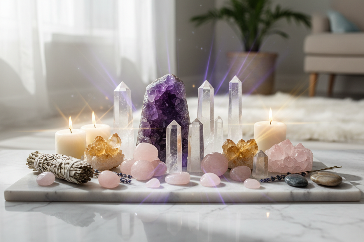 
Crystal therapy, also known as crystal healing, is a holistic practice that involves
using crystals and gemstones to promote physical, emotional, and spiritual wellbeing. Practitioners believe that crystals possess unique vibrational energies that
can interact with the body’s energy fields, facilitating balance and healing.